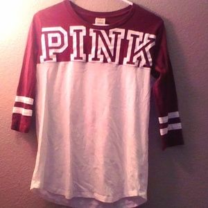 Victoria Secret PINK flow T-Shirt- Maroon